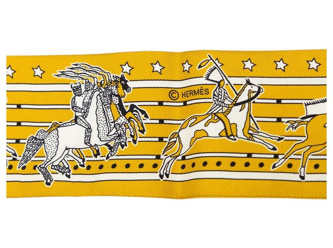 Foulard in seta Hermès Pani La Shar Pawnee Twilly nero - vista 3