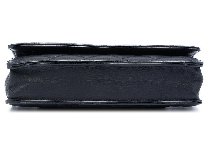 Wallet On Chain Borsa a tracolla Chanel CC Quilted Caviar nera con catena Nero - vista 3