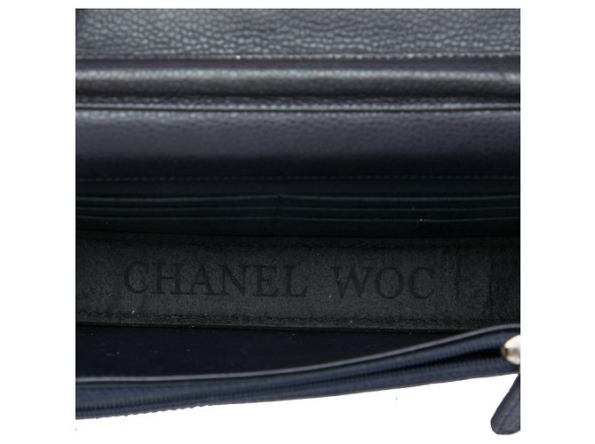 Wallet On Chain Borsa a tracolla Chanel CC Quilted Caviar nera con catena Nero - vista 4