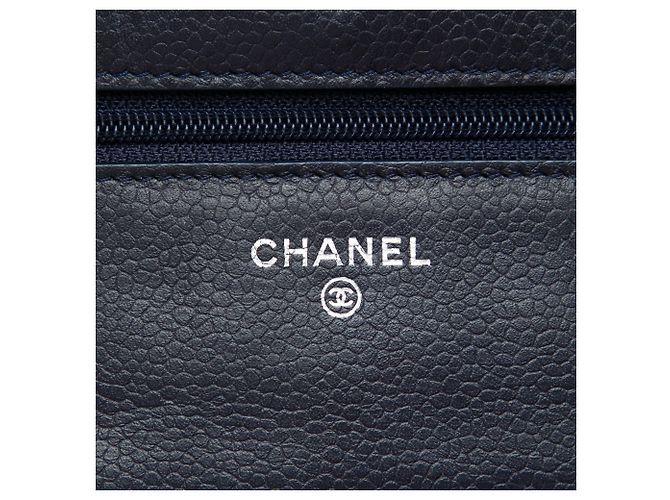Wallet On Chain Borsa a tracolla Chanel CC Quilted Caviar nera con catena Nero - vista 5