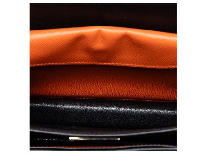 Borsa Prada Bicolor Saffiano Lux Sound Lock Blu - vista 4