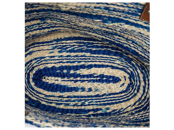 Borsa tote LOEWE Large Raffia Anagram Basket blu - vista 4