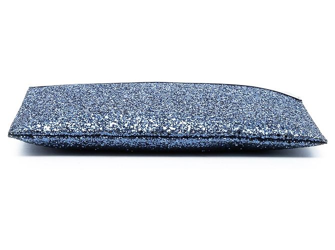 Clutch per Tablet con Zip in Pelle Glitterata Nera Saint Laurent Nero - vista 3