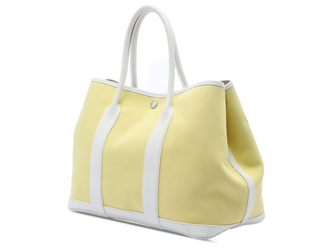 Borsa Tote Garden Party 36 in Toile e Negonda Gialla Hermès Giallo - vista 2