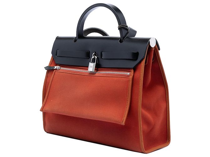 Borsa Orange Hermès Toile Herbag Zip 31 Arancione - vista 2