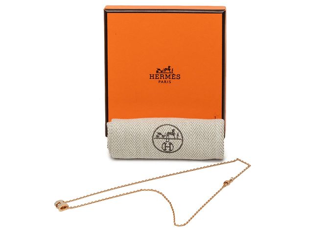 Hermès Mini Pop H Email Anhänger Halskette Roségold Pink - Ansicht 8