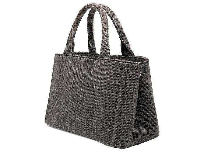 Grauer Prada Small Canvas Canapa Satchel - Ansicht 2
