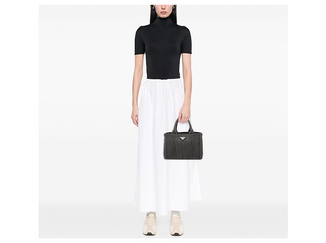 Grauer Prada Small Canvas Canapa Satchel - Ansicht 6