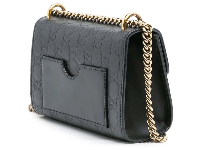 Borsa a tracolla Gucci Small Guccissima Padlock nera Nero - vista 2