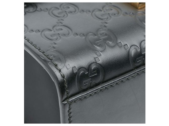 Borsa a tracolla Gucci Small Guccissima Padlock nera Nero - vista 7