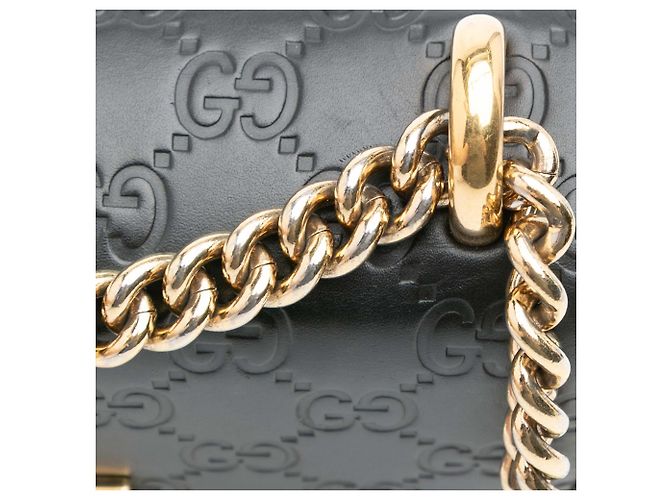 Borsa a tracolla Gucci Small Guccissima Padlock nera Nero - vista 9