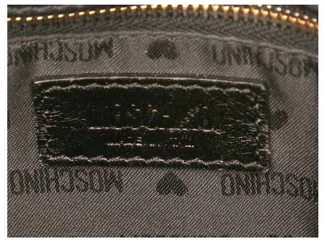 Borsa a mano in pelle nera Moschino Spellout Nero - vista 6