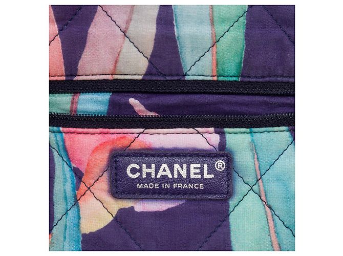 Borsa a tracolla Chanel CC in denim stampato jungle trapuntato blu - vista 5