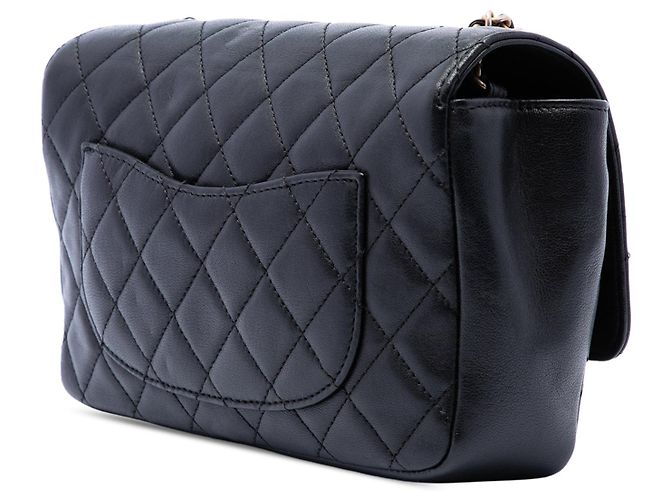 Borsa a tracolla Chanel Medium Quilted Lambskin Private Affair Camellia Flap Nera Nero - vista 2