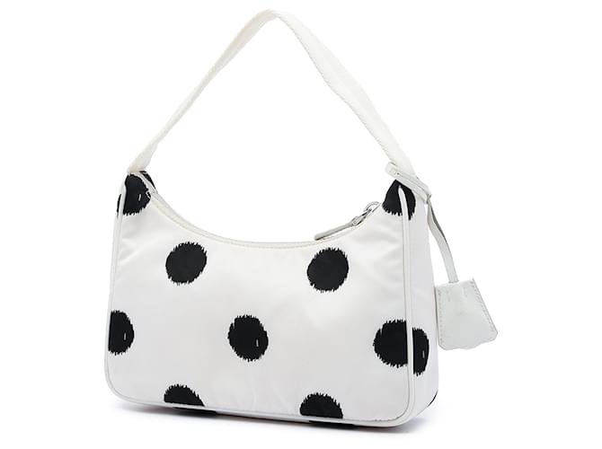 Borsa a tracolla nera Prada Mini Re Nylon Polka Dot Re Edition 2000 Nero - vista 2