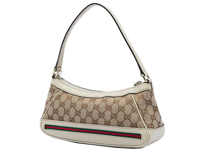 Borsa a tracolla Gucci GG Canvas Web beige - vista 2
