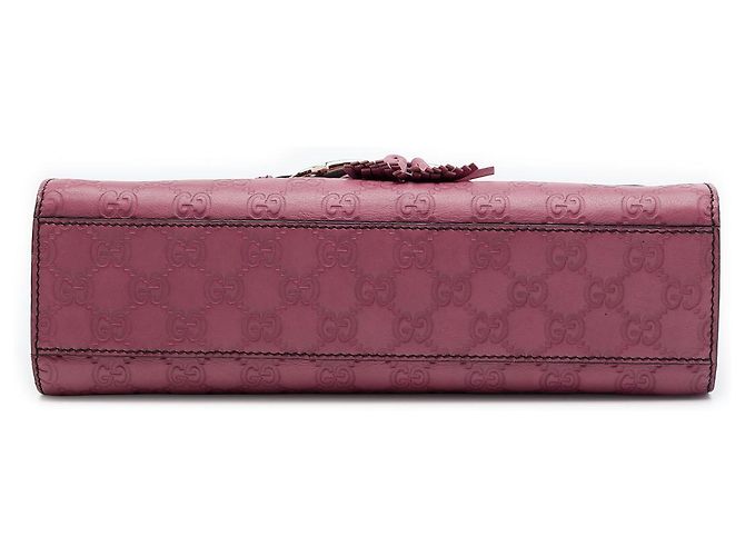 Borsa a tracolla Gucci Medium Guccissima Emily rosa - vista 3