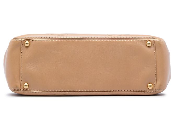 Tote Chanel in agnello Triple CC beige - vista 3