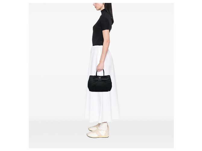Tote Black Prada Tessuto Fiocco Bow Nero - vista 6