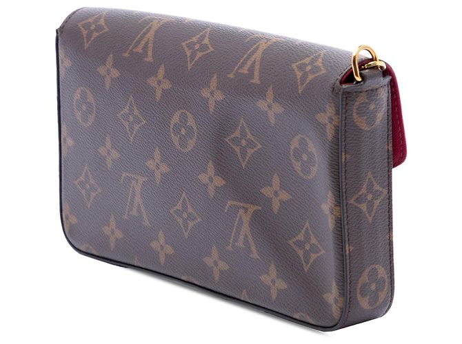 Borsa a tracolla Louis Vuitton Monogram Pochette Felicie Marrone - vista 2