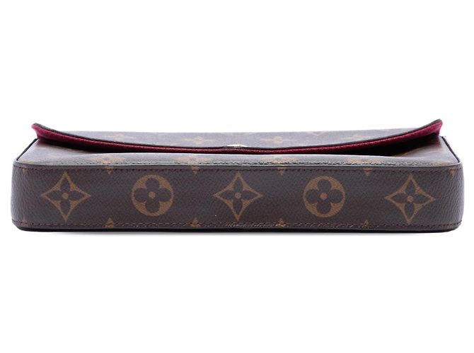 Borsa a tracolla Louis Vuitton Monogram Pochette Felicie Marrone - vista 3