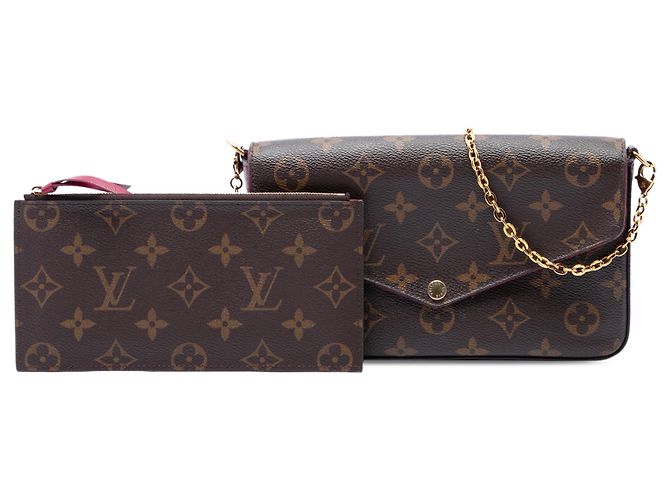 Borsa a tracolla Louis Vuitton Monogram Pochette Felicie Marrone - vista 7