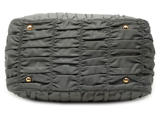 Borsa Satchel Tessuto Gaufre Prada grigia Grigio - vista 3