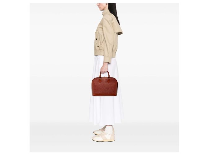 Borsa Louis Vuitton Epi Alma PM marrone - vista 7