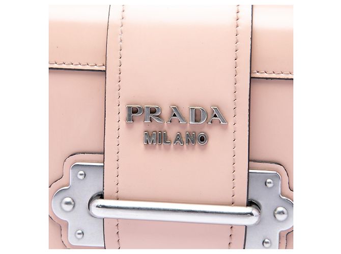 Borsa a tracolla Cahier in pelle di vitello morbida Spazzolato rosa Prada - vista 5