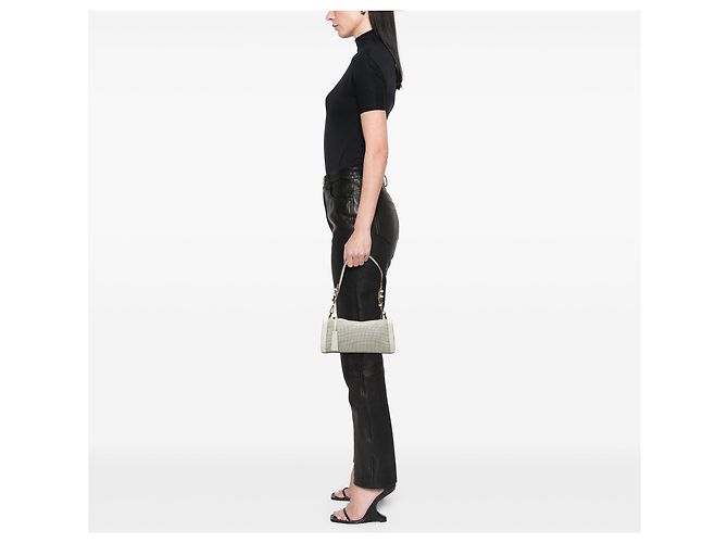 Borsa a tracolla Gucci in pelle traforata bianca Bianco - vista 6