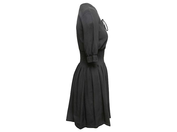 Schwarzes Prada Kleid mit Schnürung am Oberteil Größe US S - Ansicht 2