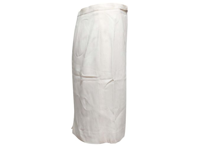 Céline Falda lápiz blanca Celine Talla FR 42 Blanco - vista 2