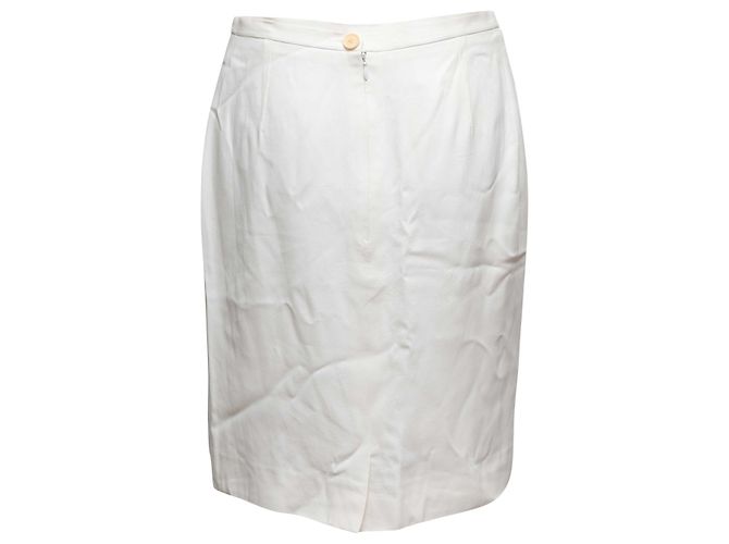 Céline Falda lápiz blanca Celine Talla FR 42 Blanco - vista 3