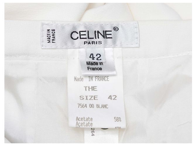 Céline Falda lápiz blanca Celine Talla FR 42 Blanco - vista 4