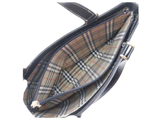Tote in pelle nera Burberry Nero - vista 4