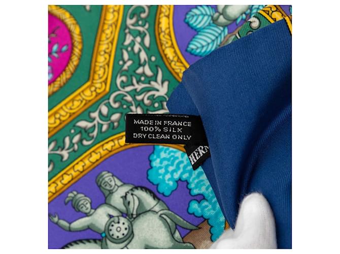 Blauer Hermès Qalamdan Seidenschal - Ansicht 5