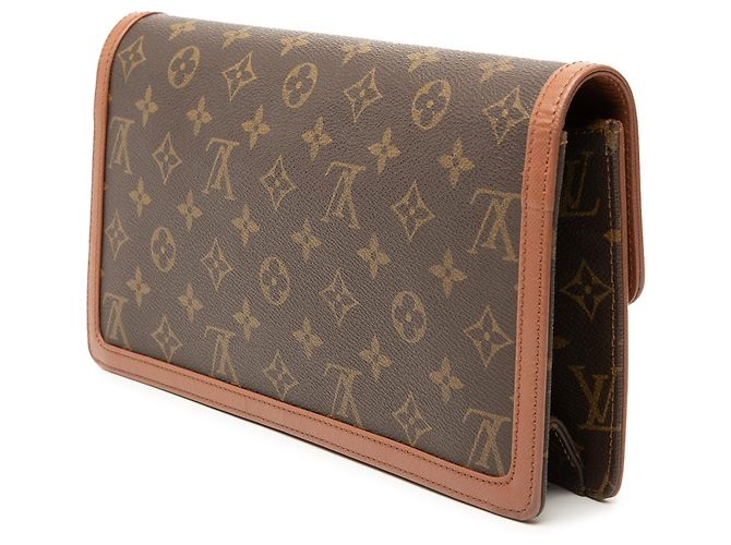 Clutch Louis Vuitton Monogram Pochette Dame GM Marrone - vista 2