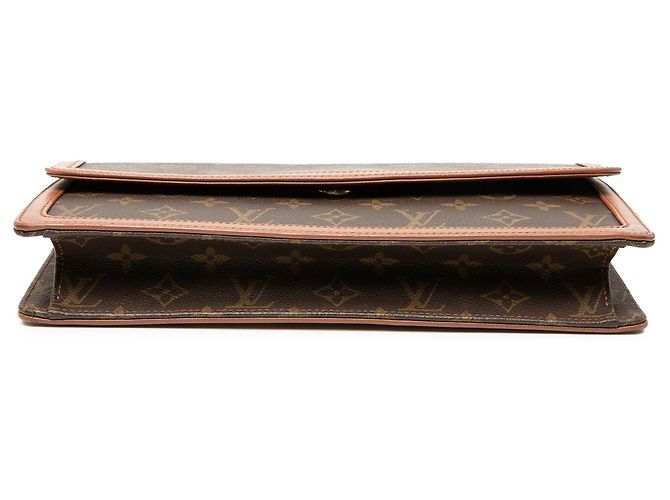 Clutch Louis Vuitton Monogram Pochette Dame GM Marrone - vista 3
