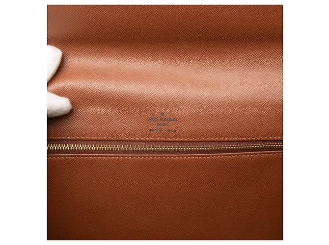 Clutch Louis Vuitton Monogram Pochette Dame GM Marrone - vista 5