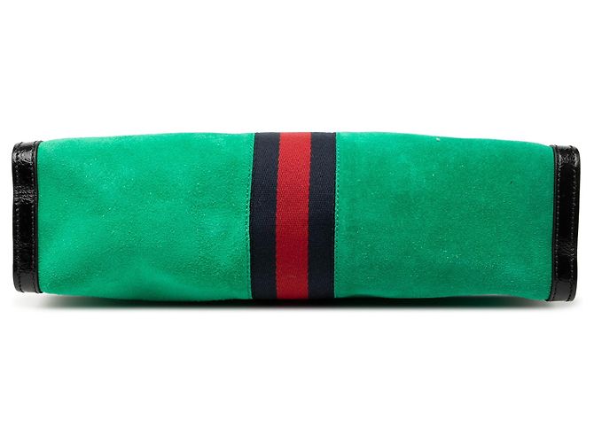Borsa a tracolla Gucci Medium Suede Web Ophidia Chain Verde - vista 3