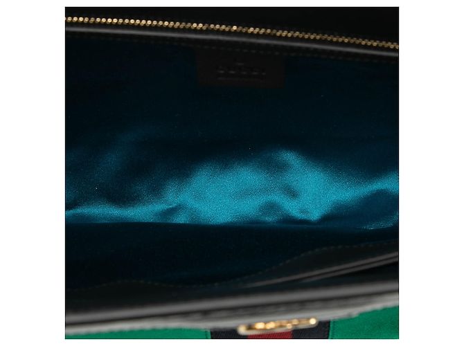 Borsa a tracolla Gucci Medium Suede Web Ophidia Chain Verde - vista 4