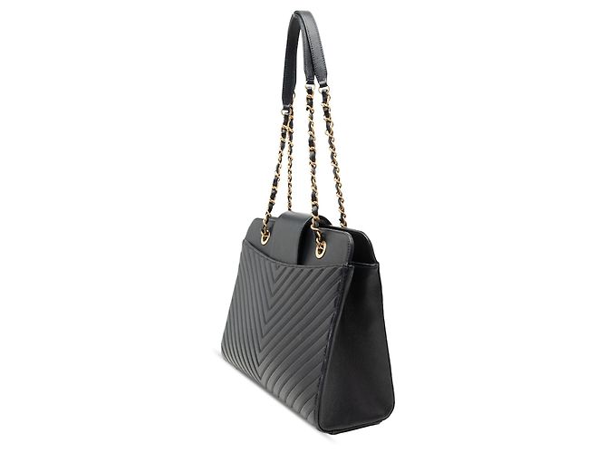 Tote Blue Chanel Chevron Calfskin Collar and Tie Azul - vista 2
