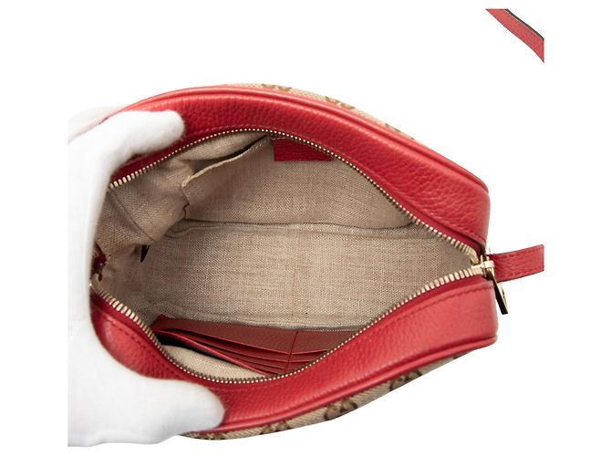 Sac bandoulière Gucci GG Canvas rouge Bree - vue 4