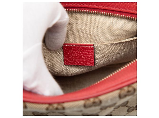 Sac bandoulière Gucci GG Canvas rouge Bree - vue 5