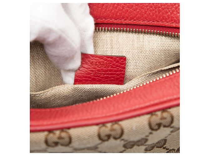 Sac bandoulière Gucci GG Canvas rouge Bree - vue 6