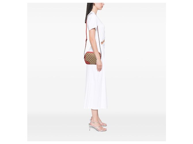 Sac bandoulière Gucci GG Canvas rouge Bree - vue 7