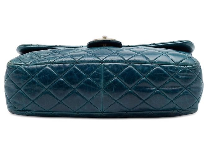 Chanel Medium Glazed Calfskin Castle Rock Top Handle Flap Satchel Tasche blau - Ansicht 3