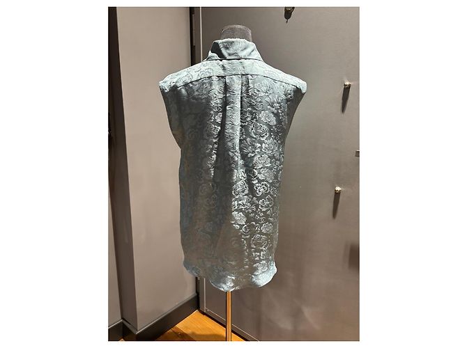 Camicetta senza maniche in broccato di seta Chanel Verde - vista 10
