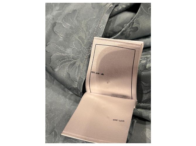 Camicetta senza maniche in broccato di seta Chanel Verde - vista 5