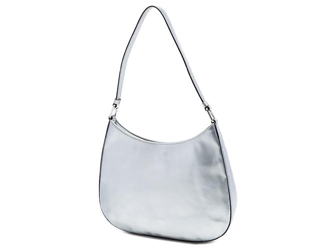 Borsa a tracolla Prada Spazzolato Cleo argento - vista 2